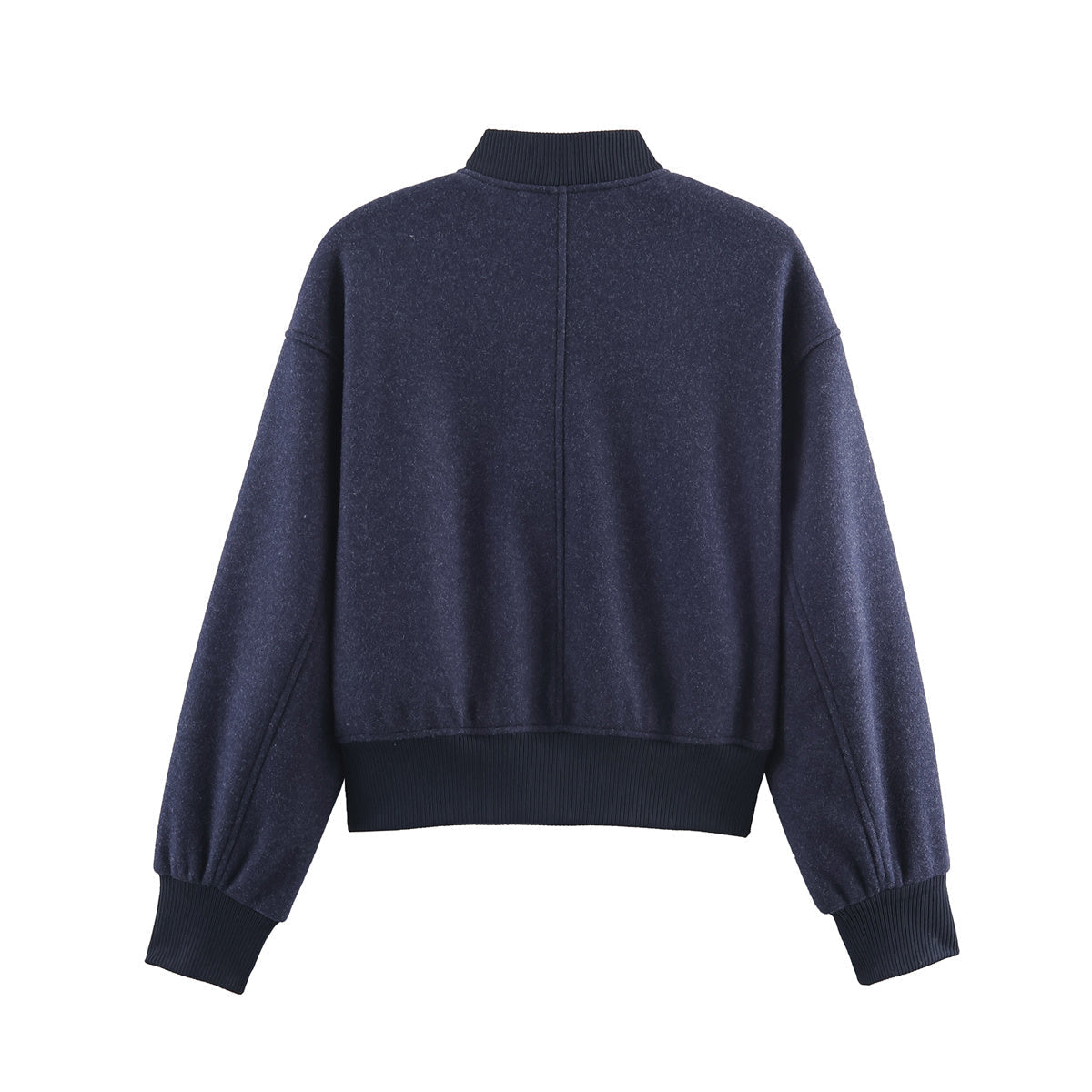 Women's standing collar soft wool blend jacket coat