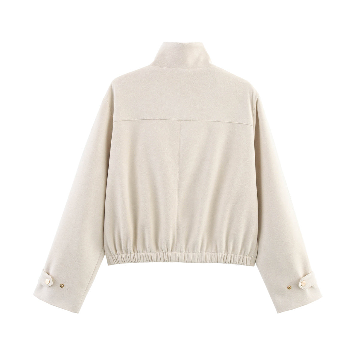 Women's new fashion suede textured stand collar jacket Coat