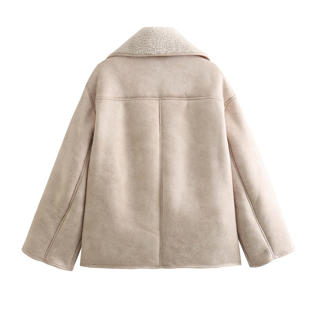 Women 2025 New Suede fleece-lined warm coat