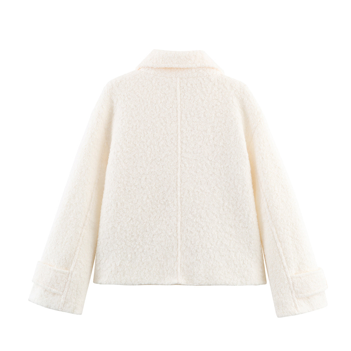 Women's loose double breasted looped fleece Coat