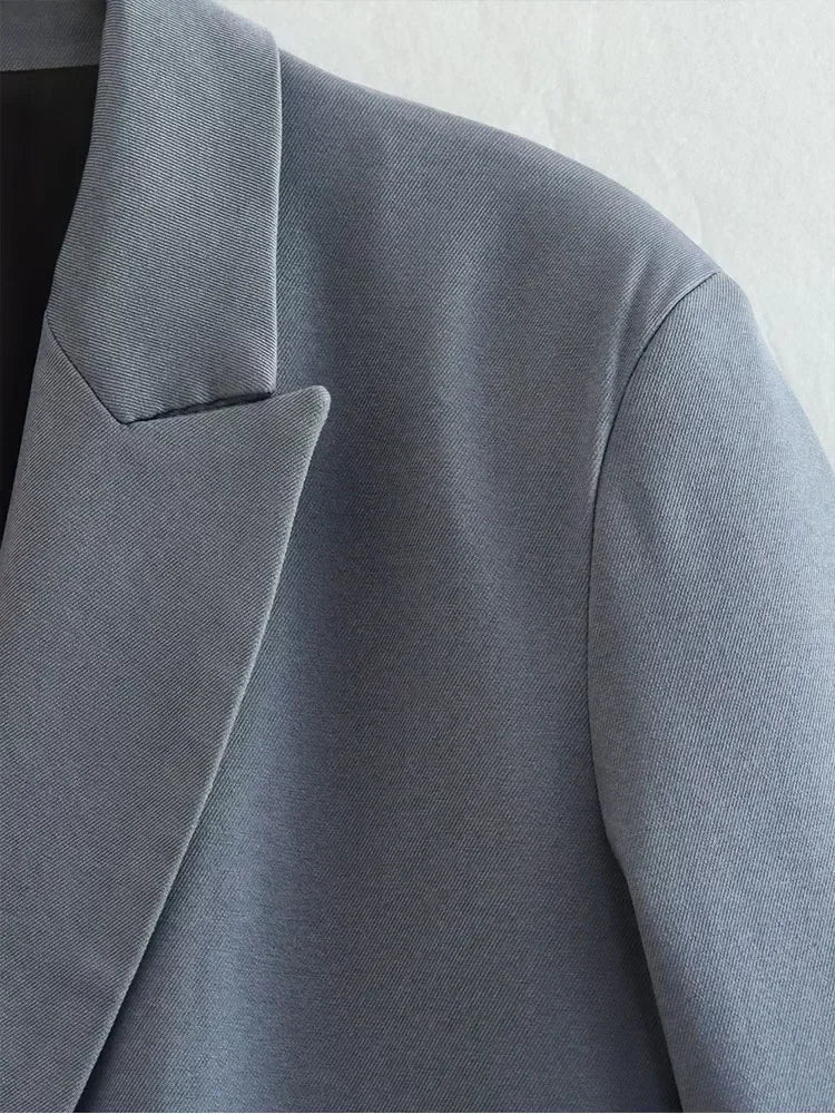 Women 2023 New Fashion Double Button Four Colors Blazer Coat Vintage Long Sleeve Female Outerwear Chic Femme