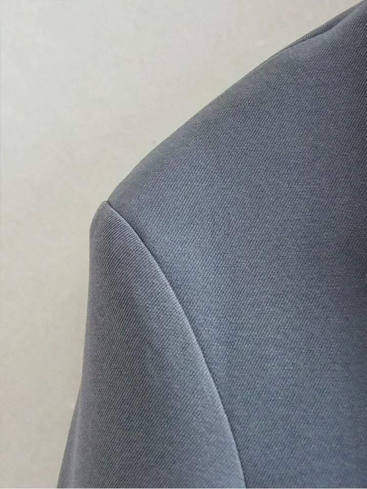 Women 2023 New Fashion Double Button Four Colors Blazer Coat Vintage Long Sleeve Female Outerwear Chic Femme