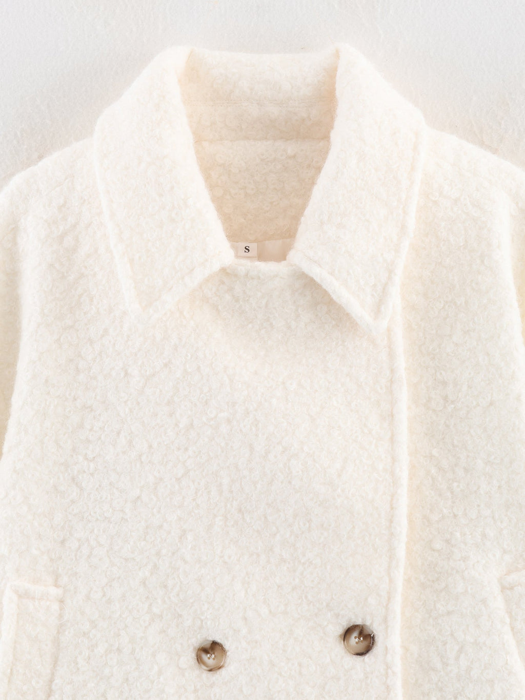 Women's loose double breasted looped fleece Coat