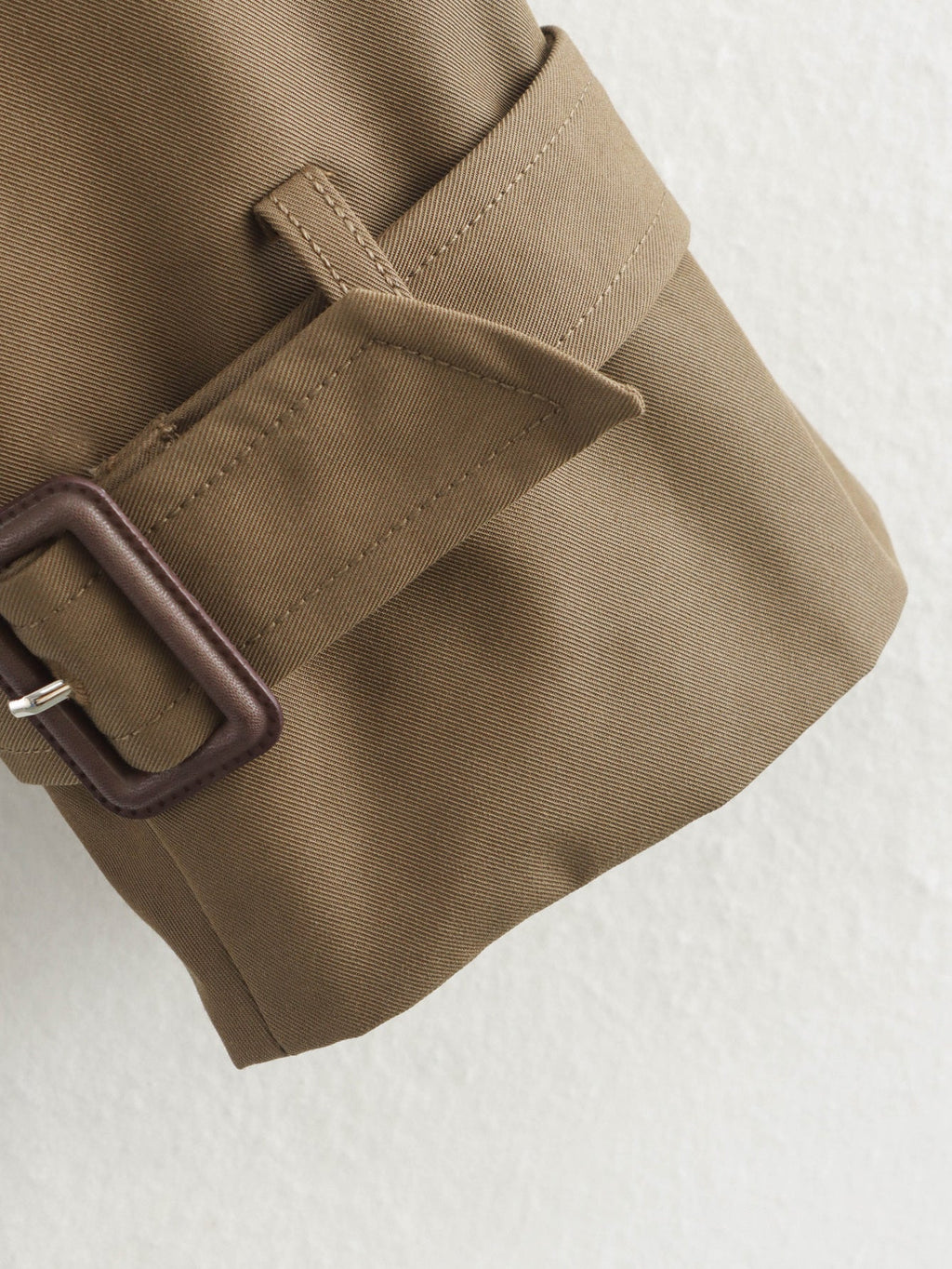 Women's New Fashion Short Double breasted Lapel Windbreaker Coat