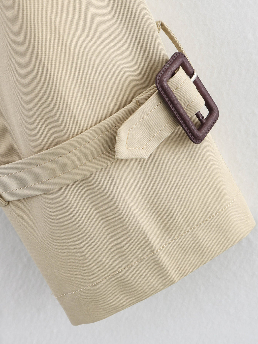 Women's New Fashion With Belt Short Double breasted Windbreaker Coat